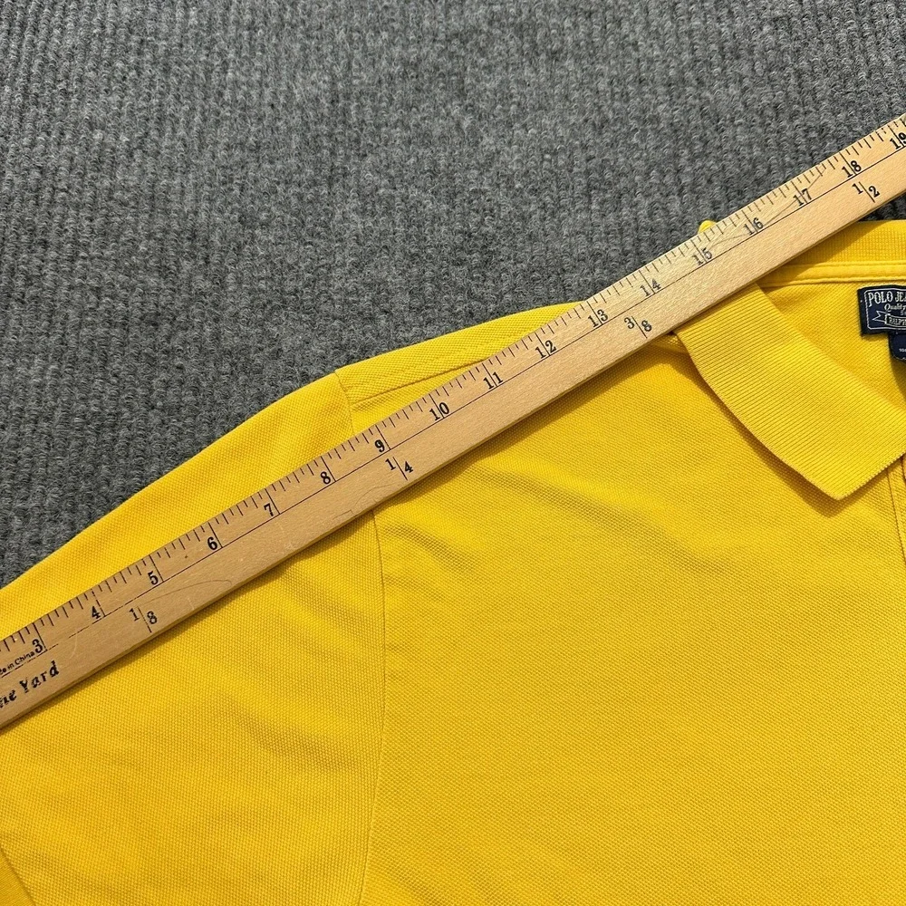 Ralph Lauren Polo Jeans Co.‎ Mens Large Yellow 100% Cotton Short Sleeve